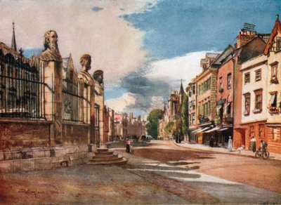 Broad Street, patrząc na zachód (kolorowa litografia) autorstwa John Fulleylove