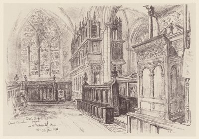 Kościół Chrystusa, wnętrze kaplicy łacińskiej (litografia) autorstwa John Fulleylove