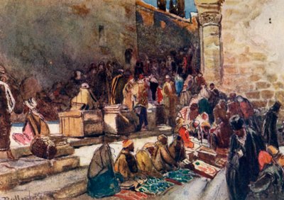 Wejście na Dziedziniec Bazyliki Grobu Świętego. - Jerozolima, 1902. autorstwa John Fulleylove