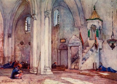 Wnętrze meczetu w Samarii, 1902. autorstwa John Fulleylove