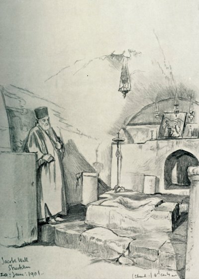 Jacobs Well w Shechem Nablus, 1902. autorstwa John Fulleylove