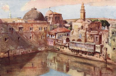 Jerozolima, Basen Ezechiasza (kolor lito) autorstwa John Fulleylove