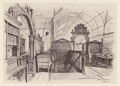 Biblioteka Merton (litografia) autorstwa John Fulleylove