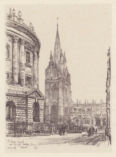 Oxford: Kościół Mariacki (litografia) autorstwa John Fulleylove