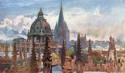 Oxford, z teatru Sheldonian (kolorowa litografia) autorstwa John Fulleylove