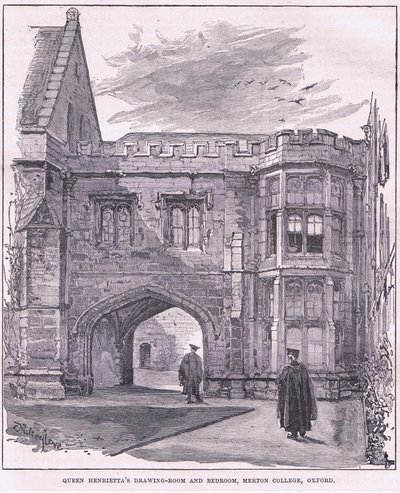 Salon i sypialnia królowej Henrietty, Merton College, Oxford autorstwa John Fulleylove