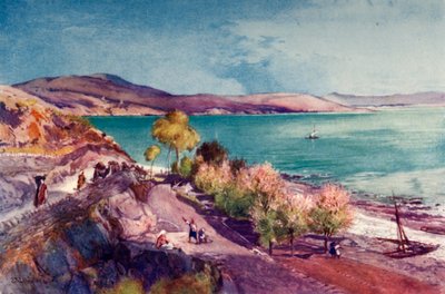 Jezioro Galilejskie, patrząc na północ od Tyberiady, 1902. autorstwa John Fulleylove
