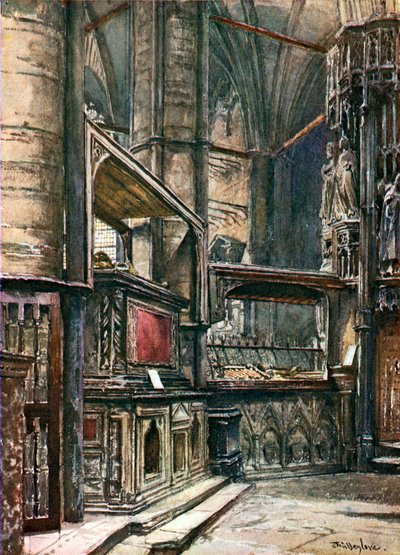 Grobowiec Henryka III z kaplicy św. Edwarda (kolorowa litografia) autorstwa John Fulleylove