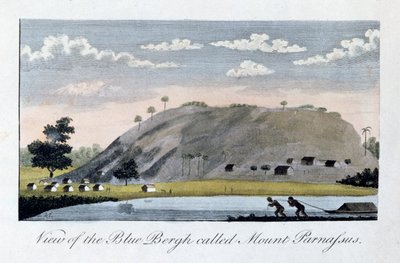 Widok na Błękitną Górę o nazwie Góra Parnas, 1813 autorstwa John Gabriel Stedman