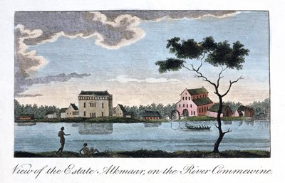 Widok na majątek Alkmaar, nad rzeką Commewine, 1813 autorstwa John Gabriel Stedman