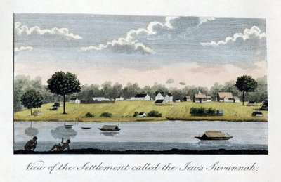 Widok na osadę o nazwie Żydzi Savannah, 1813 autorstwa John Gabriel Stedman