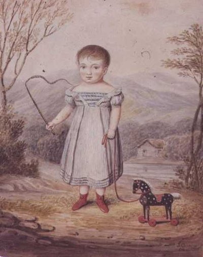 Dziewczyna z koniem-zabawką autorstwa John Gadsby Chapman