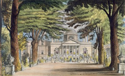 Główny front Chiswick House, z „Repozytorium Sztuki” R. Ackermanna (1764-1834), wydanego w 1823 r. (kolorystyka) autorstwa John Gendall