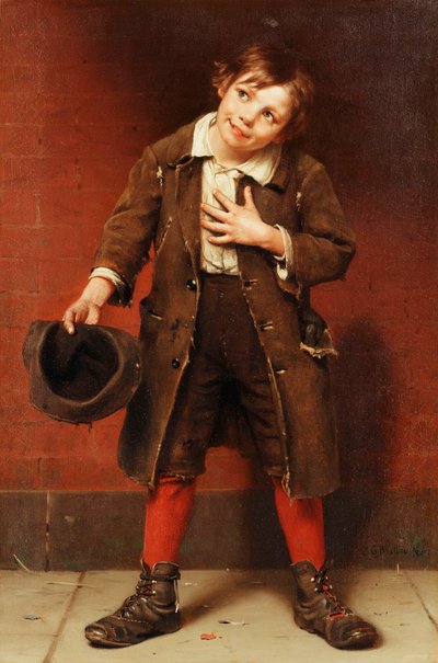 Żebrak chłopiec, ok. 1885-1887 autorstwa John George Brown