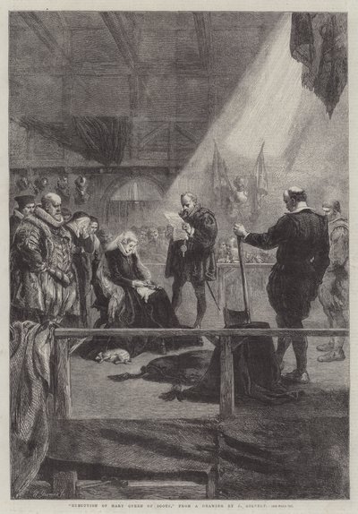 Egzekucja Marii Królowej Szkotów autorstwa John Gilbert