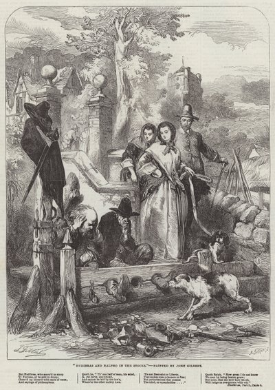 Hudibras i Ralpho w dybach autorstwa John Gilbert