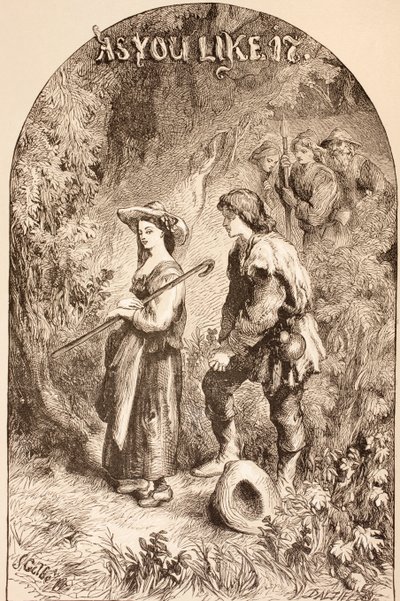 Ilustracja do „Jak ci się podoba” z „The Illustrated Library Shakespeare”, wydanej w Londynie w 1890 r. autorstwa John Gilbert