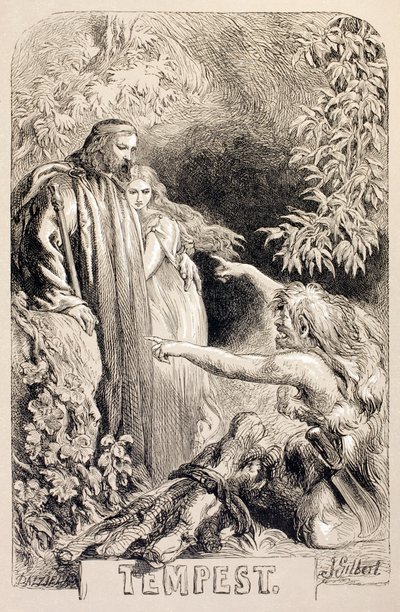 Ilustracja do Burzy z „The Illustrated Library Shakespeare”, opublikowana w Londynie 1890 autorstwa John Gilbert