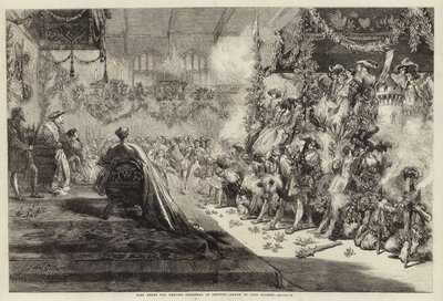 Król Henryk VIII utrzymujący Boże Narodzenie w Greenwich autorstwa John Gilbert