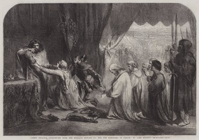 Królowa Filipa wstawia się u swojego męża Edwarda III za Burgessami z Calais autorstwa John Gilbert