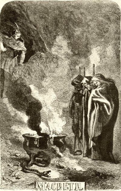 SZEKSPIR - Makbet - trzy wiedźmy autorstwa John Gilbert
