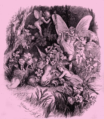 Titania i Bottom w Śnie nocy letniej autorstwa John Gilbert