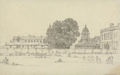 Szpital Greenwich (tusz i pranie na papierze) autorstwa John Glover