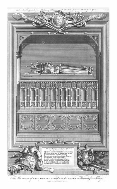 Pomnik króla Ryszarda II. i Ann, jego Królowa, w Opactwie Westminsterskim, połowa XVIII wieku. autorstwa John Goldar