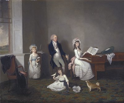 John Richard Comyns z Hylands Essex, z córkami, 1775 autorstwa John Greenwood