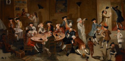 Kapitanowie morscy bawiący się w Surinamie, ok. 1752-58 (olej na obiciu łóżka) autorstwa John Greenwood