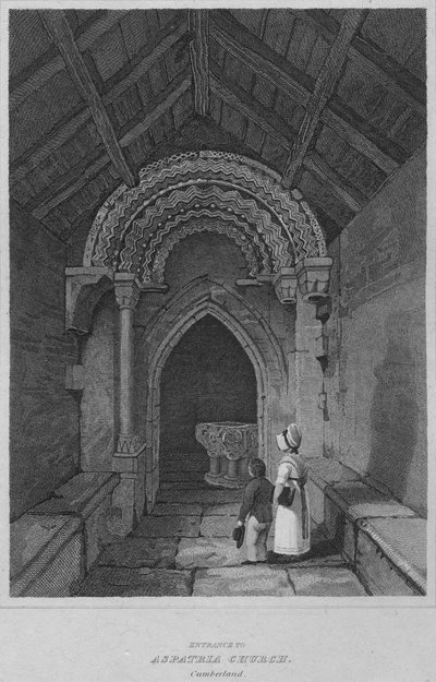 Wejście do kościoła Aspatria, Cumberland, 1814 autorstwa John Greig
