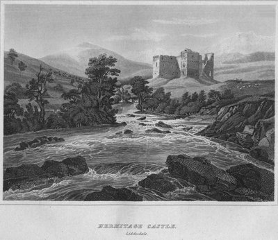 Zamek Ermitaż. Liddesdale, 1814 autorstwa John Greig