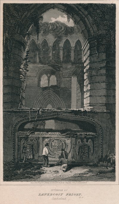Wnętrze klasztoru Lanercost. Cumberland, 1814 autorstwa John Greig