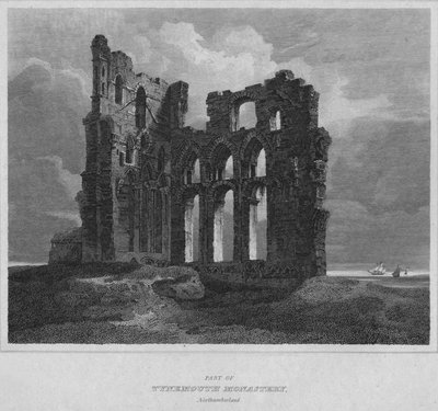Część klasztoru Tynemouth. Northumberland, 1814 autorstwa John Greig