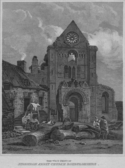 Zachodni front kościoła opactwa Jedburgh Roxburghshire, 1814 autorstwa John Greig