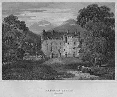 Zamek Traquair, Peebleshire, 1814 autorstwa John Greig