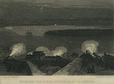 Uruchamianie baterii rebelianckich w Vicksburgu, ok. 1863 r. autorstwa John Hamilton