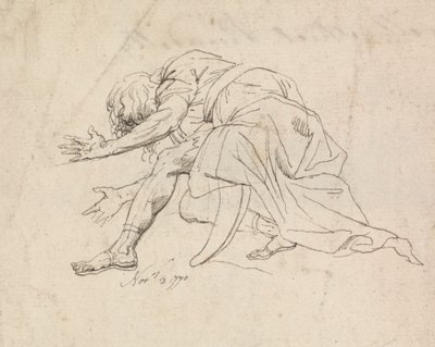 Klęczący mężczyzna autorstwa John Hamilton Mortimer