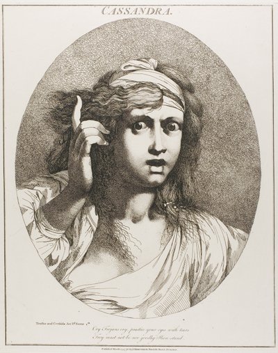 Cassandra, z Dwunastu postaci z Szekspira autorstwa John Hamilton Mortimer