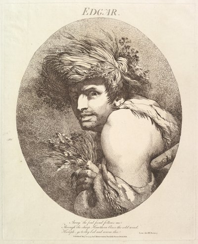 Edgar Twelve Characters z Szekspira, 20 maja 1775. autorstwa John Hamilton Mortimer
