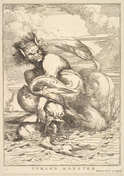 Enragd Monster z Fifteen Etchings Dedykowane Sir Joshua Reynolds, 8 grudnia 1778. autorstwa John Hamilton Mortimer