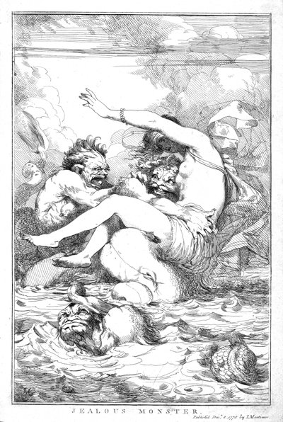 Zazdrosny potwór, 1778 autorstwa John Hamilton Mortimer