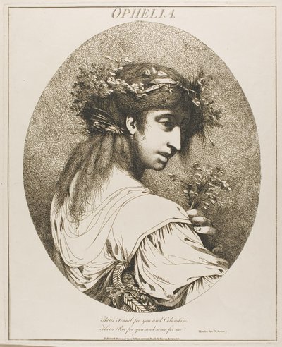 Ofelia z Dwunastu Postaci Szekspira autorstwa John Hamilton Mortimer
