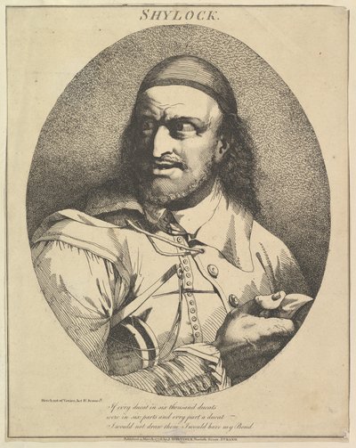Shylock Twelve Characters z Szekspira, 15 marca 1776. autorstwa John Hamilton Mortimer