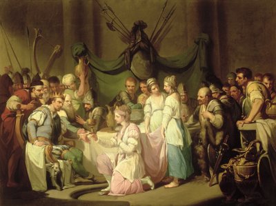 Spotkanie Vortigerna i Rowena autorstwa John Hamilton Mortimer