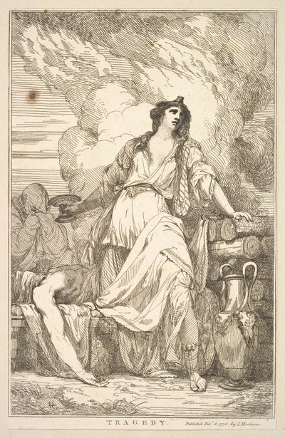 Tragedia z piętnastu rycin poświęconych Sir Joshua Reynoldsowi, 8 grudnia 1778 r. autorstwa John Hamilton Mortimer