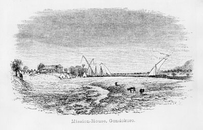 Misson-House, Gondokoro, z „Dziennika odkrycia źródła Nilu”, 1864 autorstwa John Hanning Speke