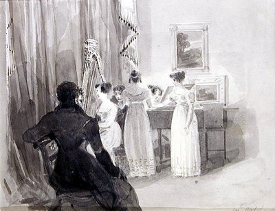 Muzyczny wieczór (tusz na papierze) autorstwa John Harden
