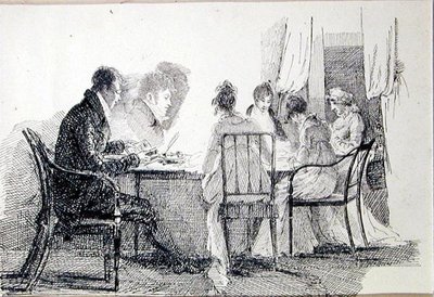 Spokojny wieczór (pióro i atrament na papierze) autorstwa John Harden