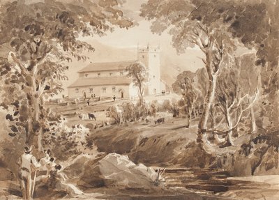 Ambleside Church, Cumbria (wc na papierze) autorstwa John Harden